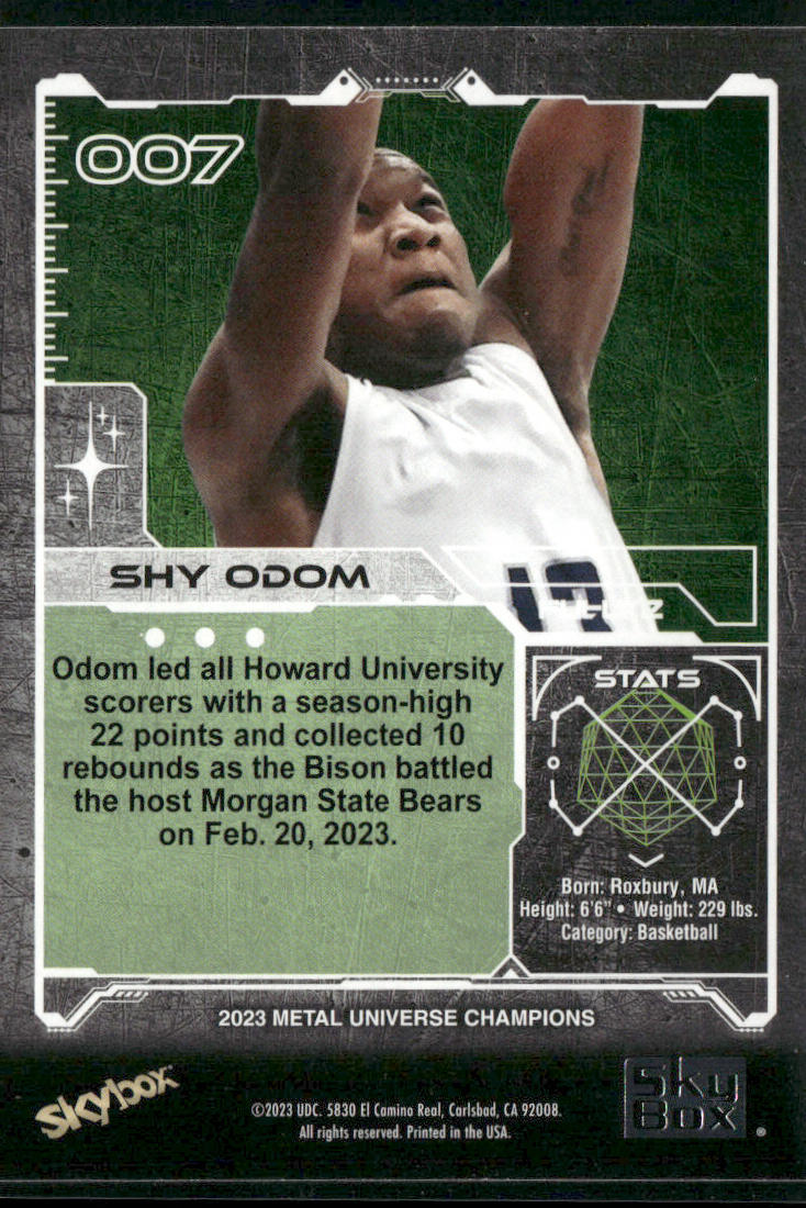 Shy Odom 2023 SkyBox Metal Universe Champions #007 Vermont Catamounts