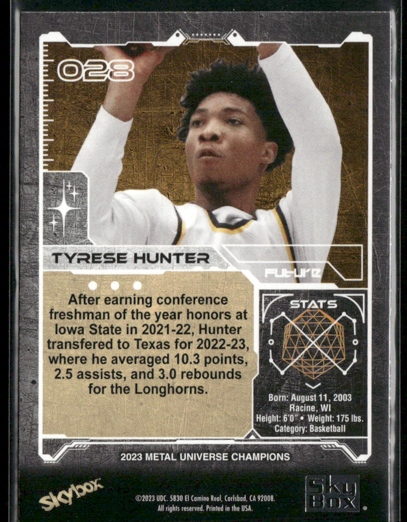 Tyrese Hunter 2023 SkyBox Metal Universe Champions #028 Minnesota Vikings