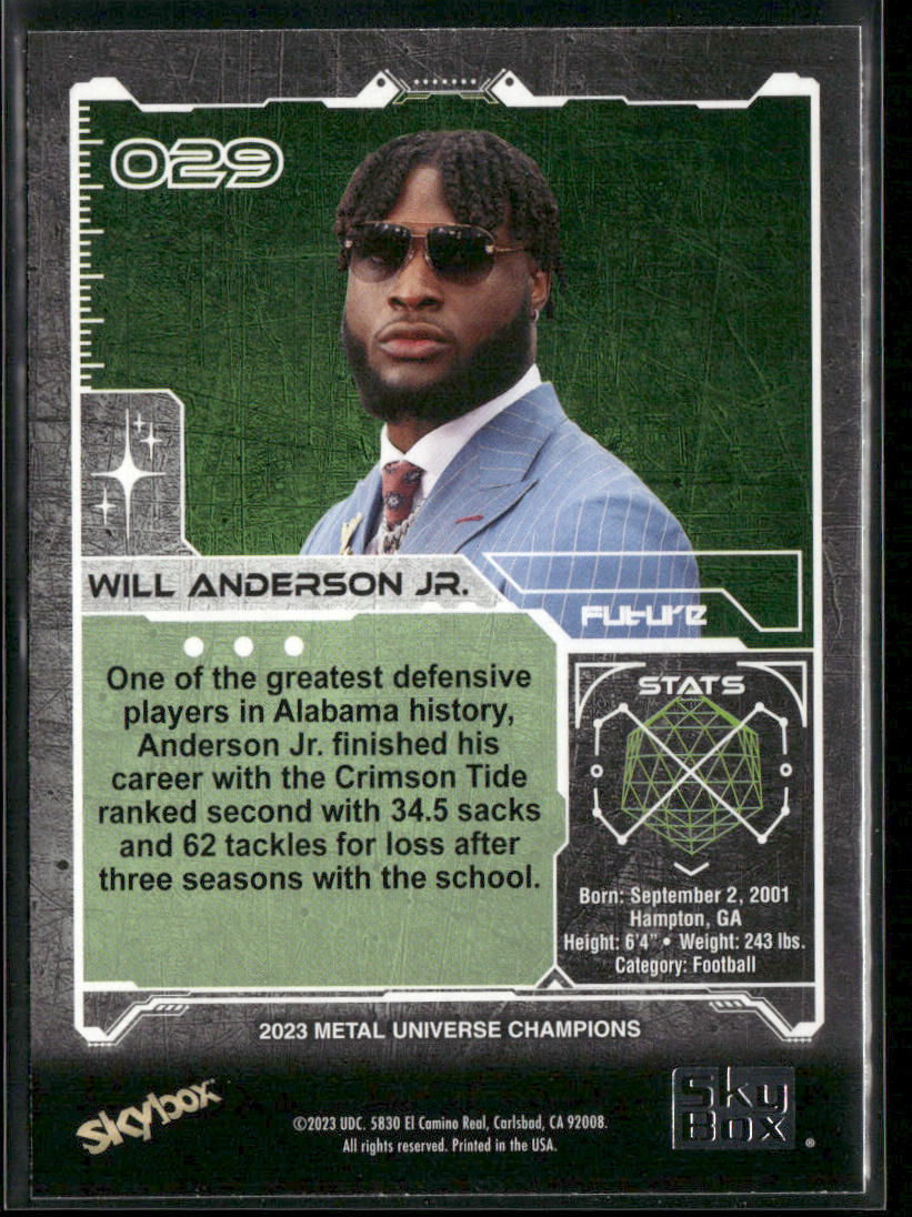 Will Anderson Jr. 2023 SkyBox Metal Universe Champions #029 Houston Texans