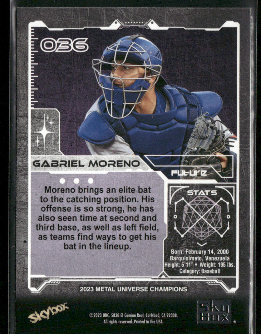 Gabriel Moreno 2023 SkyBox Metal Universe Champions #036