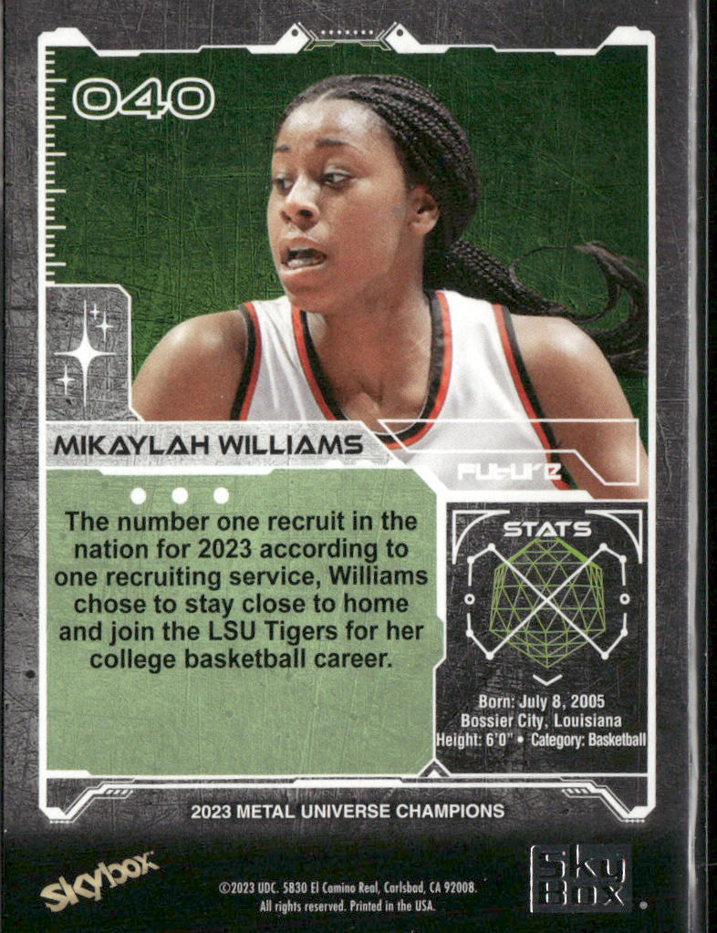 Mikaylah Williams 2023 SkyBox Metal Universe Champions #040