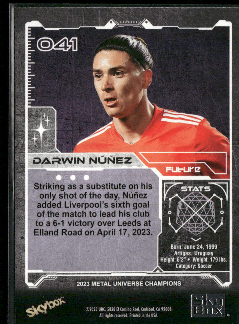 Darwin Nunez 2023 SkyBox Metal Universe Champions #041