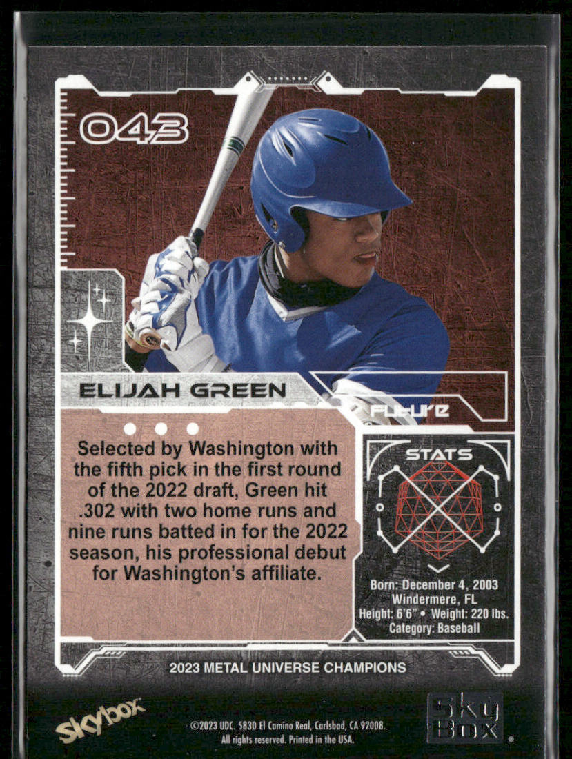 Elijah Green 2023 SkyBox Metal Universe Champions #043 San Francisco Giants