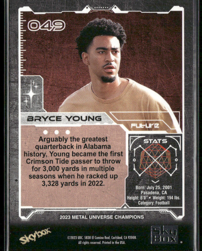 Bryce Young 2023 SkyBox Metal Universe Champions #049