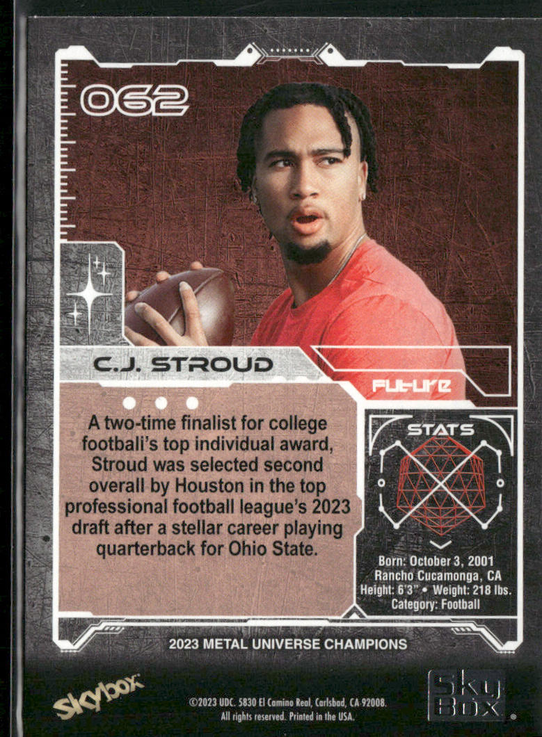 C.J. Stroud 2023 SkyBox Metal Universe Champions #062