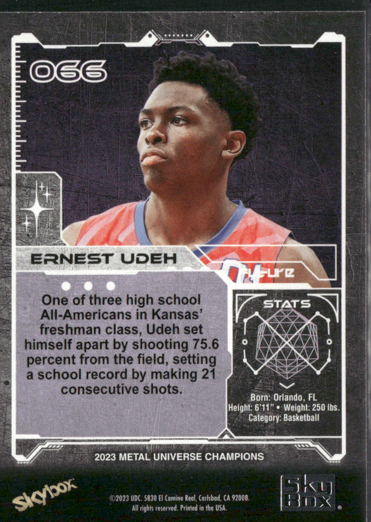 Ernest Udeh 2023 SkyBox Metal Universe Champions #066