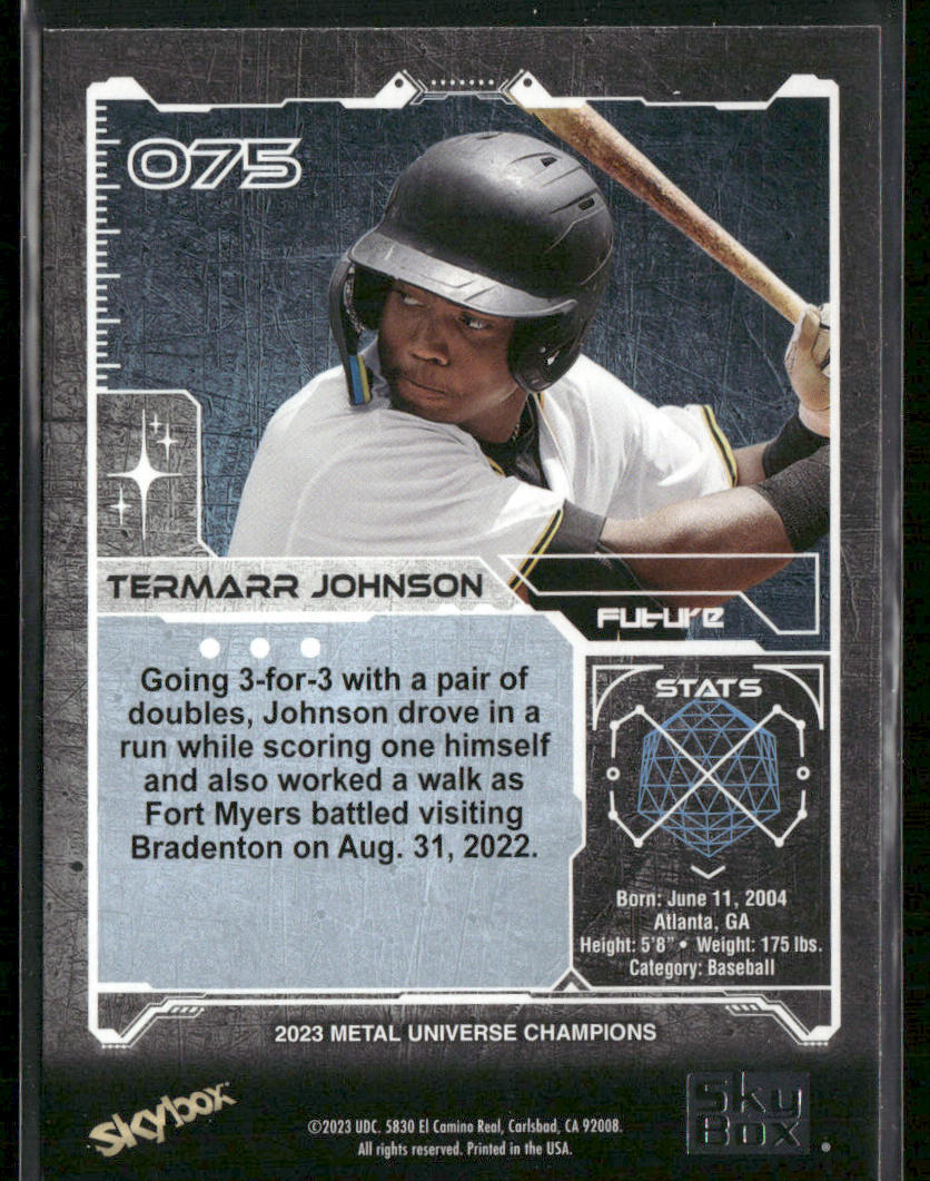 Termarr Johnson 2023 SkyBox Metal Universe Champions #075