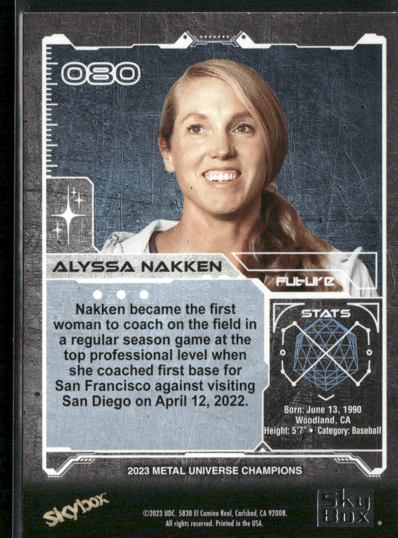 Alyssa Nakken 2023 SkyBox Metal Universe Champions #080
