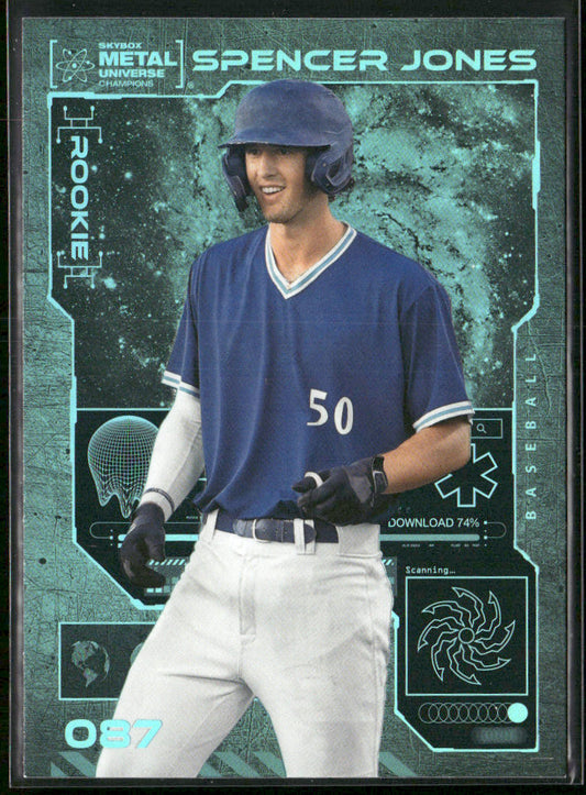 Spencer Jones 2023 SkyBox Metal Universe Champions Aqua #087