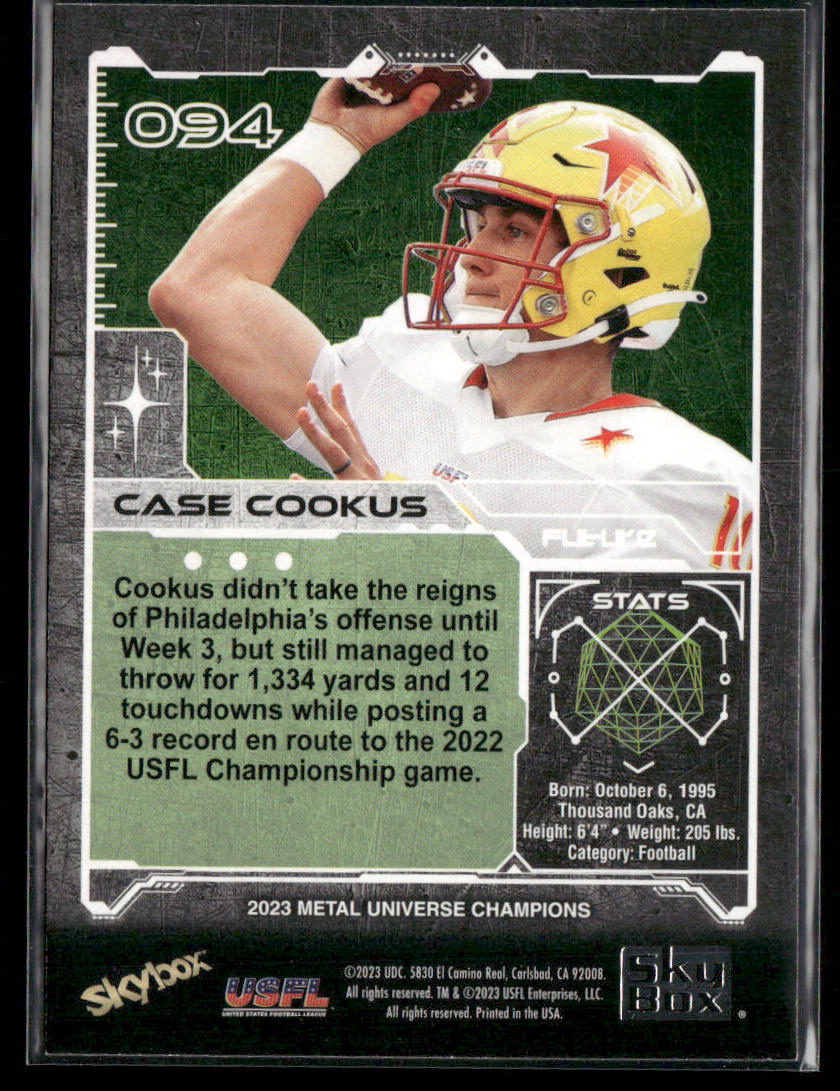 Case Cookus 2023 SkyBox Metal Universe Champions #094