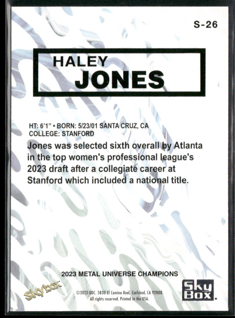 Haley Jones 2023 SkyBox Metal Universe Champions SkyBox Premium #S-26