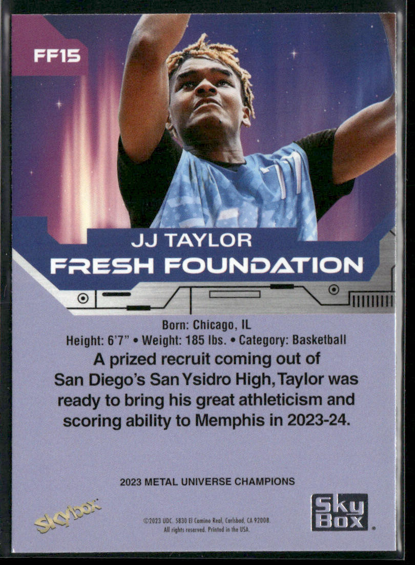 JJ Taylor 2023 SkyBox Metal Universe Champions Fresh Foundation #FF15