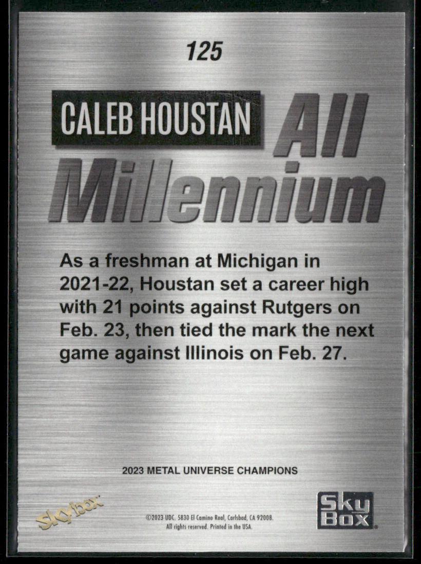 Caleb Houstan 2023 SkyBox Metal Universe Champions #125