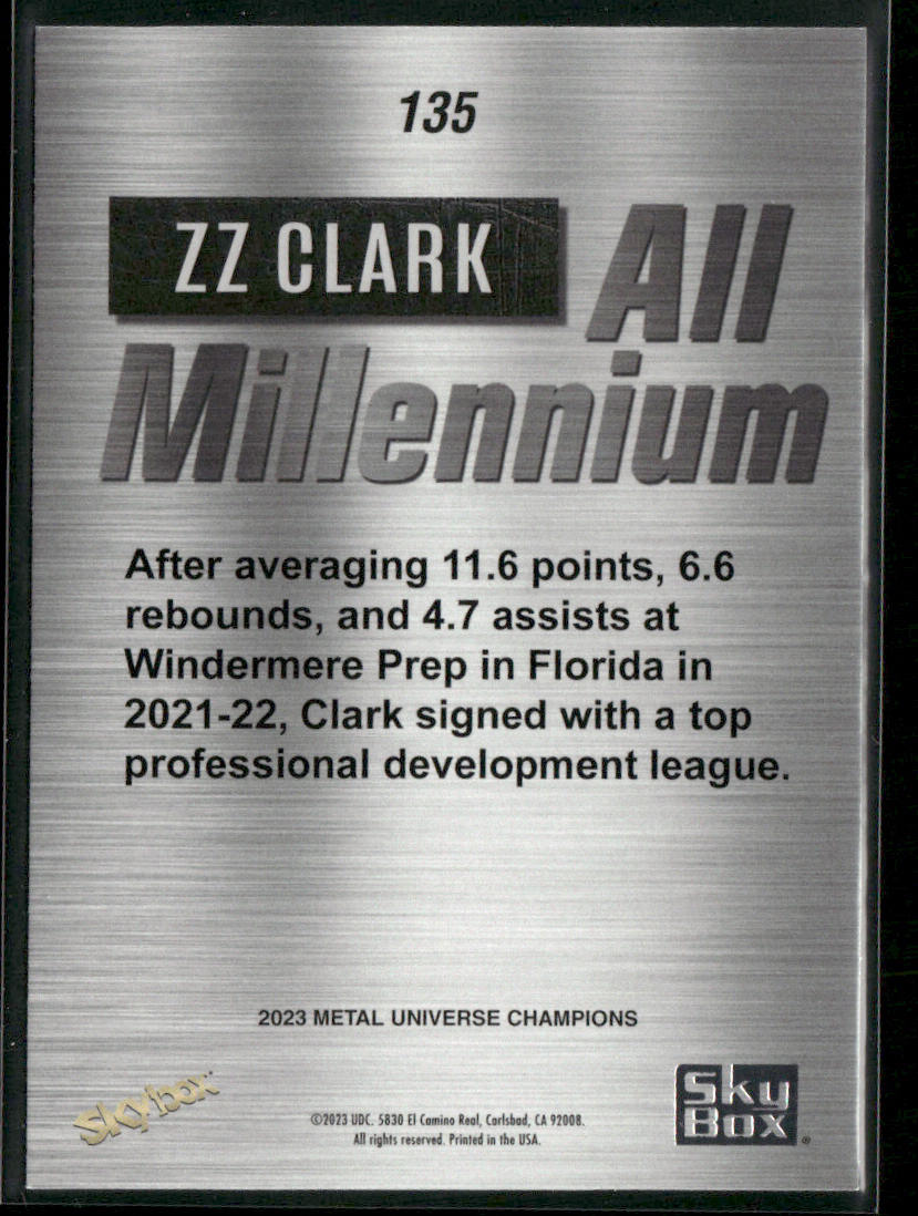ZZ Clark 2023 SkyBox Metal Universe Champions Aqua #135