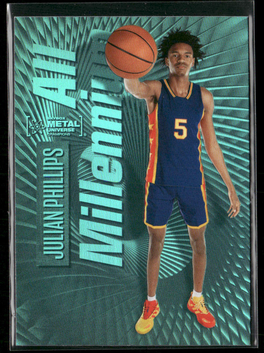 Julian Phillips 2023 SkyBox Metal Universe Champions Aqua #139 Sacramento Kings
