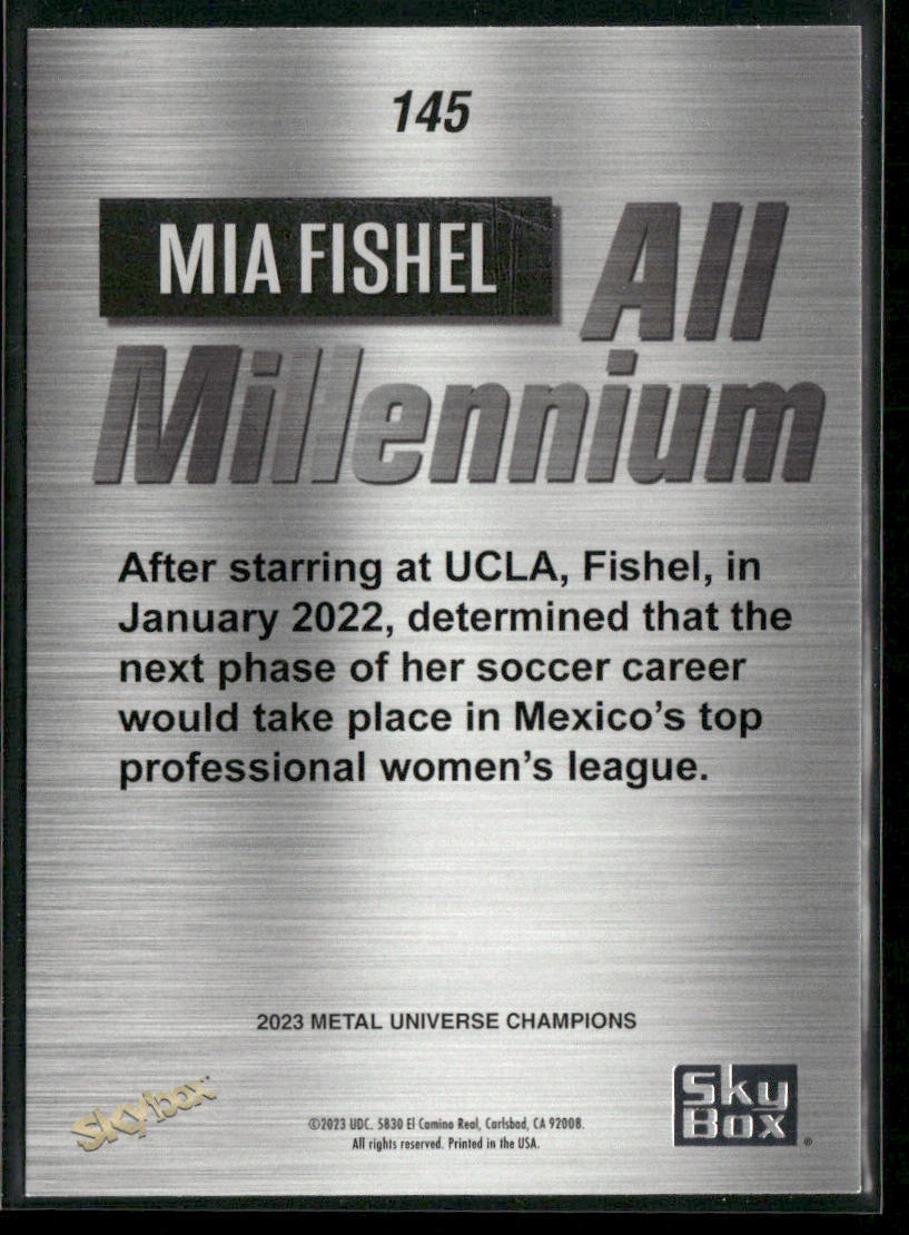 Mia Fishel 2023 SkyBox Metal Universe Champions Aqua #145