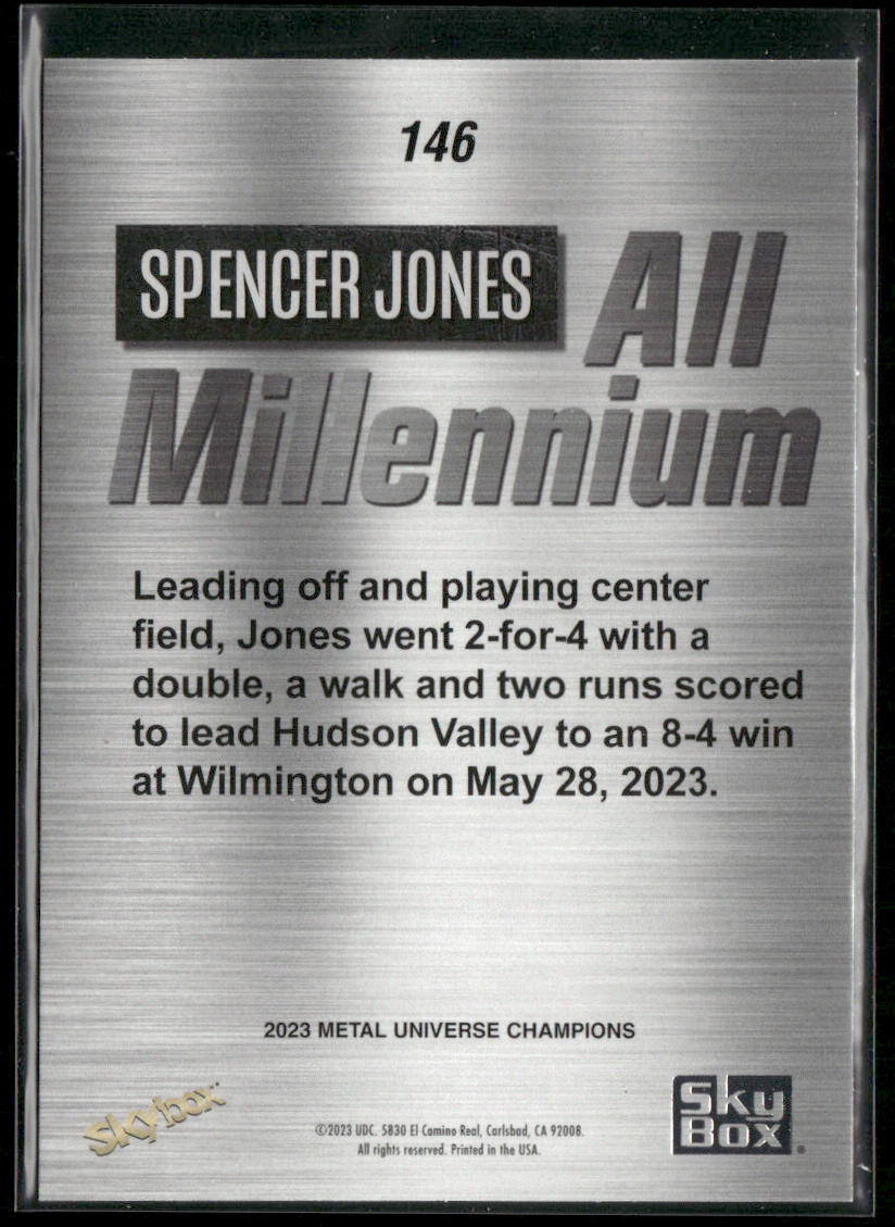 Spencer Jones 2023 SkyBox Metal Universe Champions #146 New York Jets