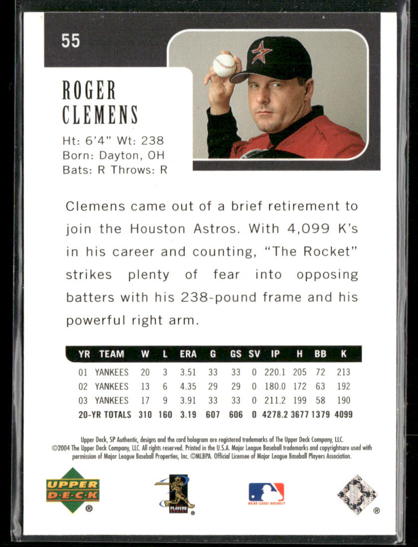 Roger Clemens 2004 SP Authentic #55 Houston Astros