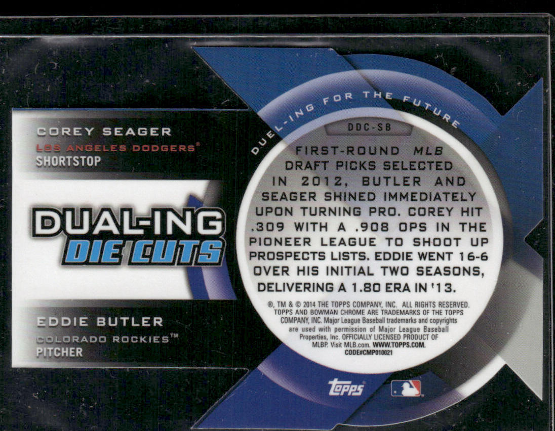 Eddie Butler / Corey Seager 2014 Bowman Chrome Dualing Die Cut #DDC-SB