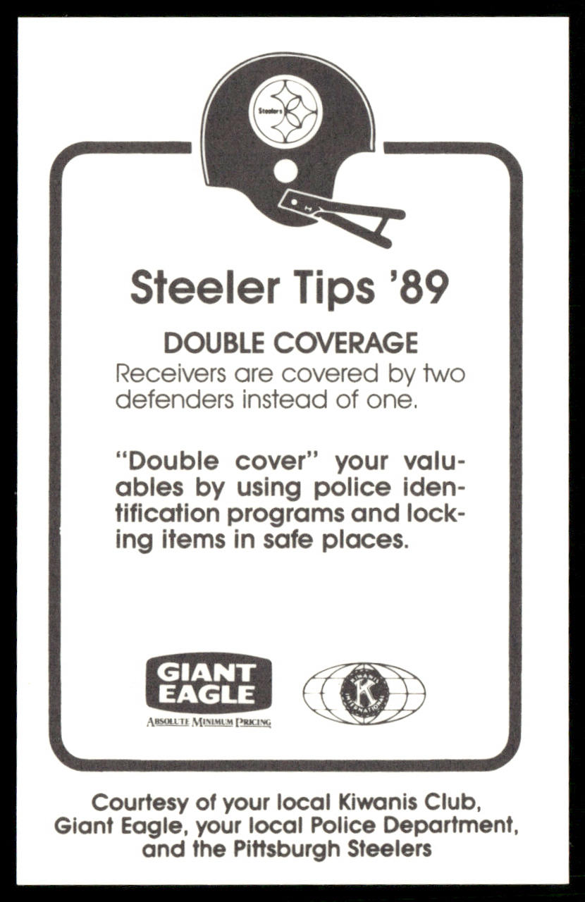 Rod Woodson 1989 Pittsburgh Steelers Kiwanis Giant Eagle Police #NNO