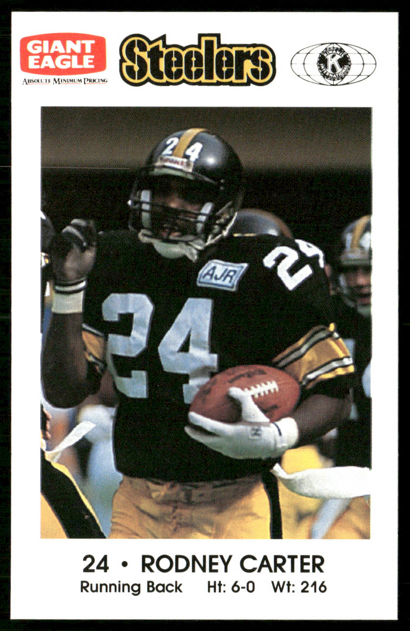 Rodney Carter 1989 Pittsburgh Steelers Kiwanis Giant Eagle Police #NNO