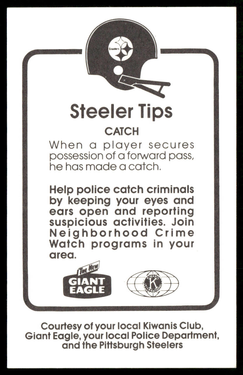 Preston Gothard 1987 Pittsburgh Steelers Kiwanis Giant Eagle Police #NNO