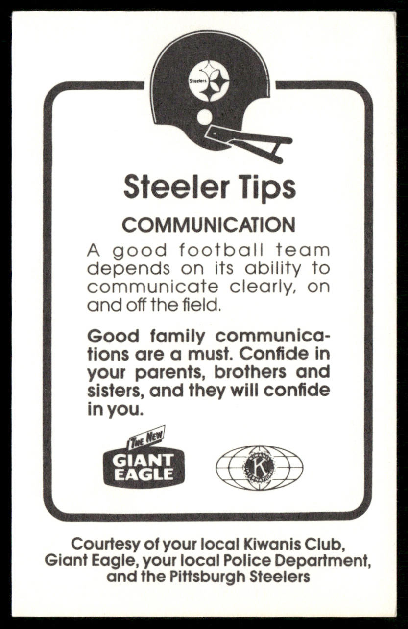 Rich Erenberg 1986 Pittsburgh Steelers Kiwanis Giant Eagle Police #NNO