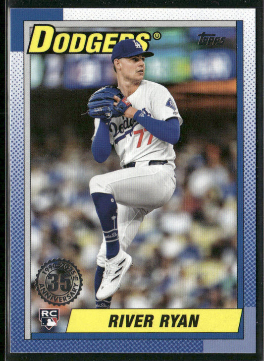 River Ryan 2025 Topps 1990 Topps Baseball 35th Anniversary #T90-49 Dodgers