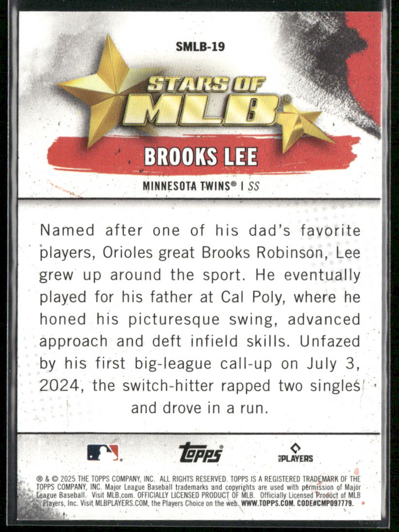 Brooks Lee 2025 Topps Stars of MLB #SMLB-19 Minnesota Twins