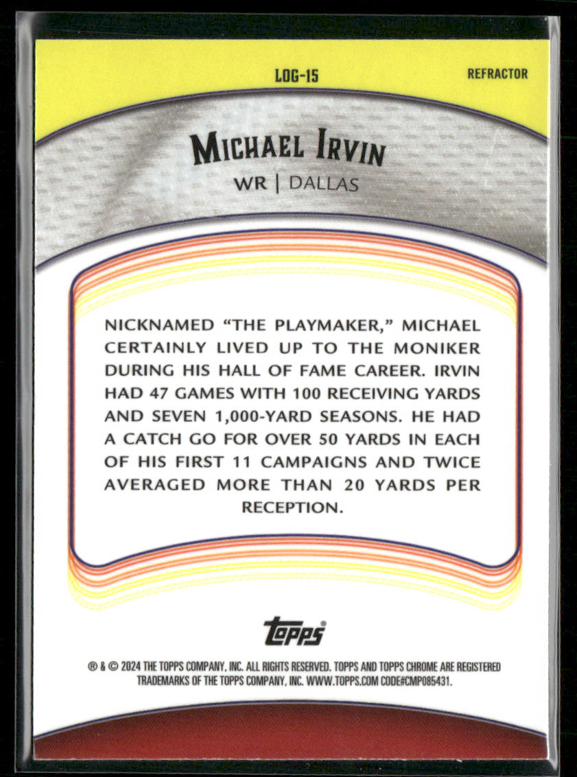 Michael Irvin 2024 Topps Chrome Legends of the Gridiron Refractor #LOG-15