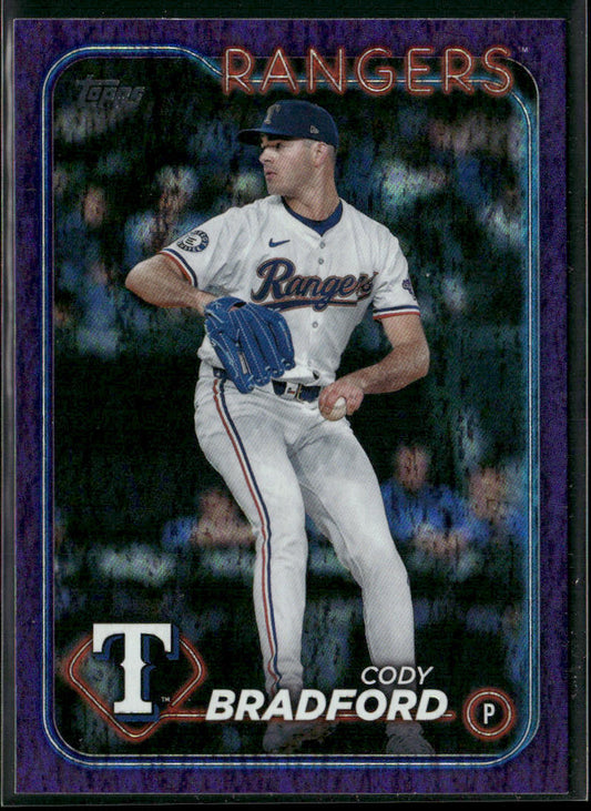 Cody Bradford 2024 Topps Update Purple Holofoil #US331 SN Texas Rangers