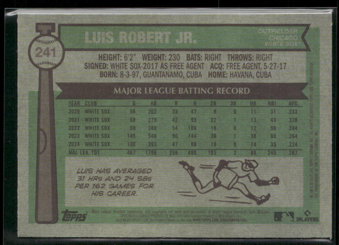 Luis Robert Jr. 2025 Topps Heritage Chrome Pink Sparkle Refractor #241 White Sox