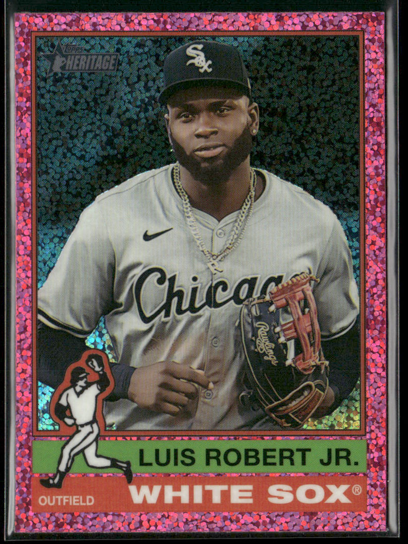 Luis Robert Jr. 2025 Topps Heritage Chrome Pink Sparkle Refractor #241 White Sox