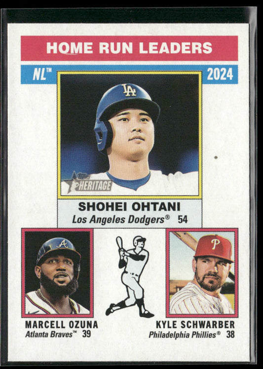 NL Home Run Leaders (Schwarber / Ozuna / Shohei Ohtani) 2025 Topps Heritage #193