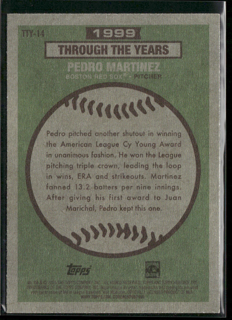 Pedro Martinez 2025 Topps Heritage Through the Years #TTY-14 Boston Red Sox