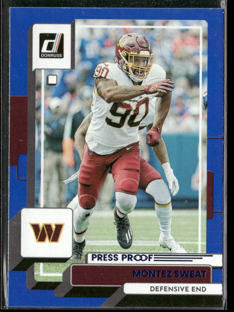 Montez Sweat 2022 Donruss Blue Press Proof #184 Washington Commanders