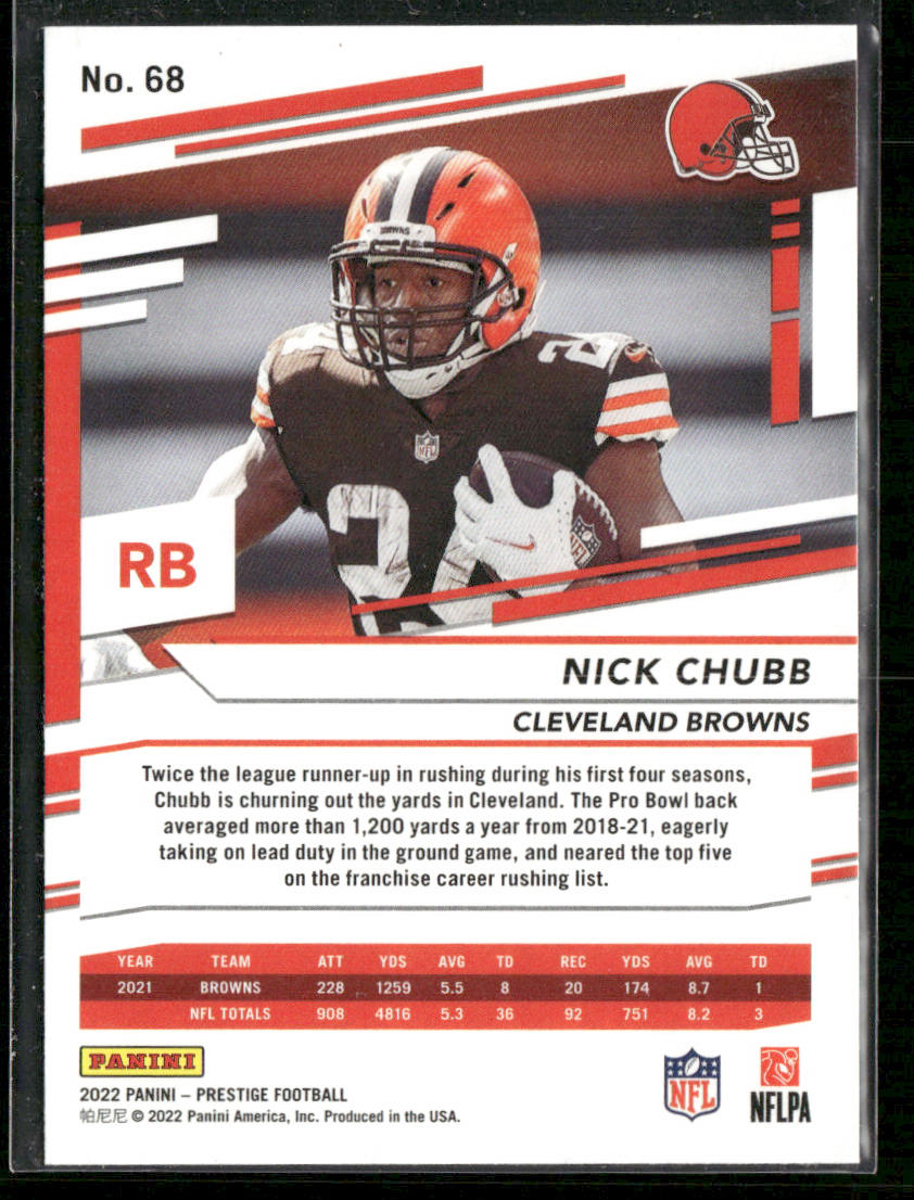 Nick Chubb 2022 Panini Prestige #68 Cleveland Browns