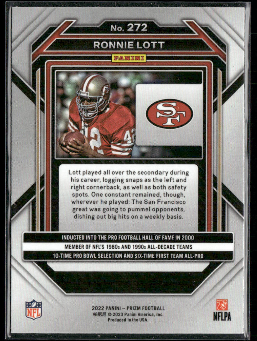 Ronnie Lott 2022 Panini Prizm #272 San Francisco 49ers