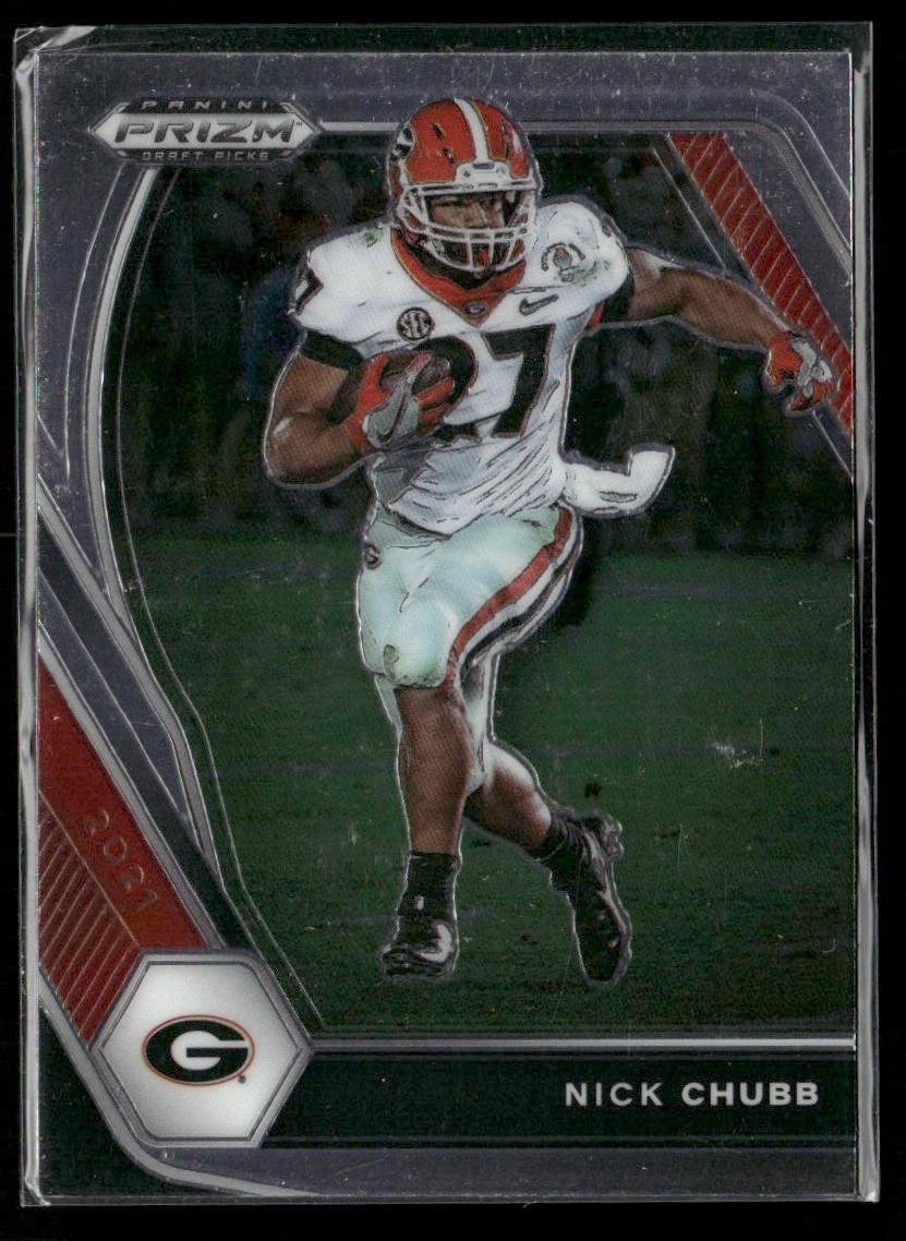 Nick Chubb 2021 Panini Prizm Draft Picks Collegiate #90 Georgia Bulldogs