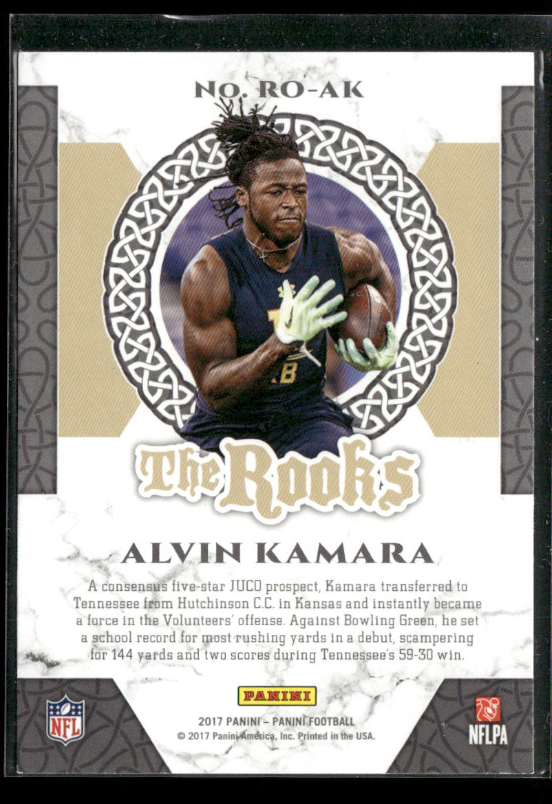 Alvin Kamara 2017 Panini The Rooks #RO-AK New Orleans Saints