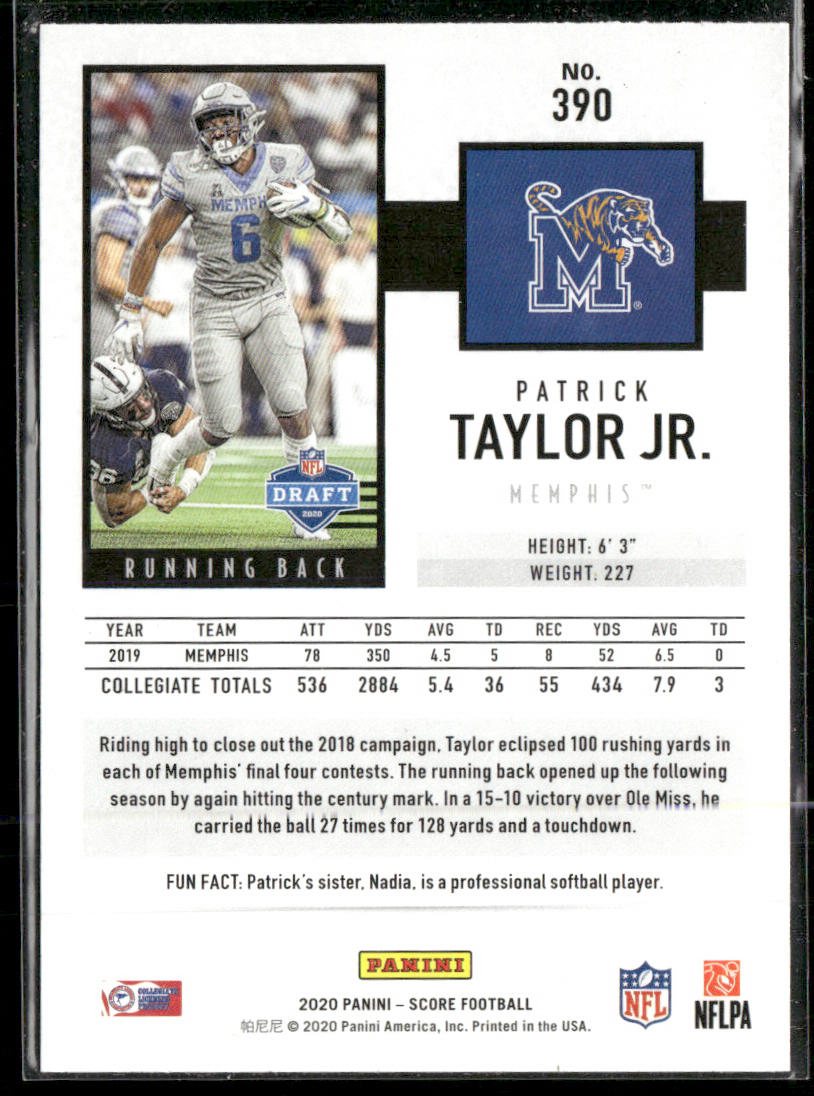 Patrick Taylor Jr. 2020 Score #390 RC Memphis Tigers