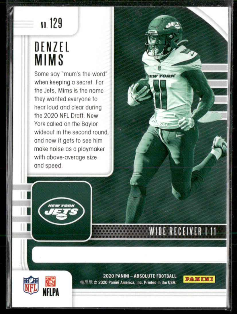 Denzel Mims 2020 Panini Absolute Retail #129 RC New York Jets