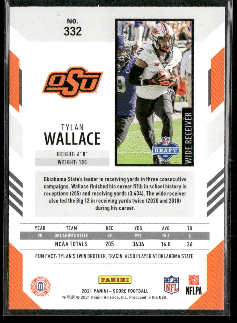 Tylan Wallace 2021 Score #332 RC Oklahoma State Cowboys