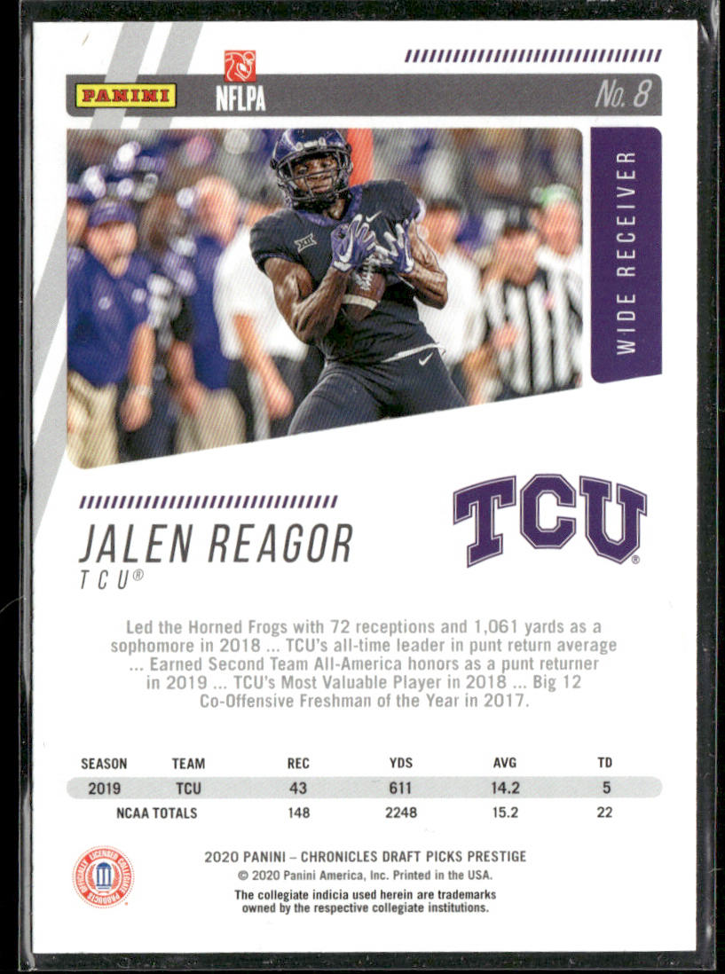 Jalen Reagor 2020 Panini Chronicles Draft Picks Prestige Draft Picks #8