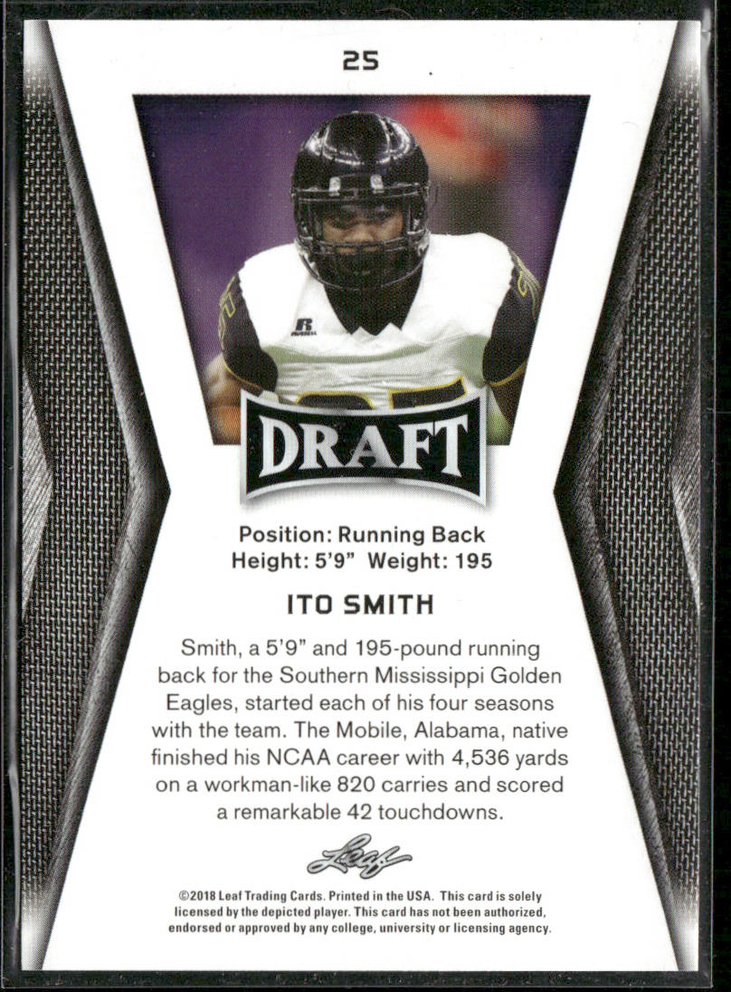 Ito Smith 2018 Leaf Draft #25 Southern Miss Golden Eagles
