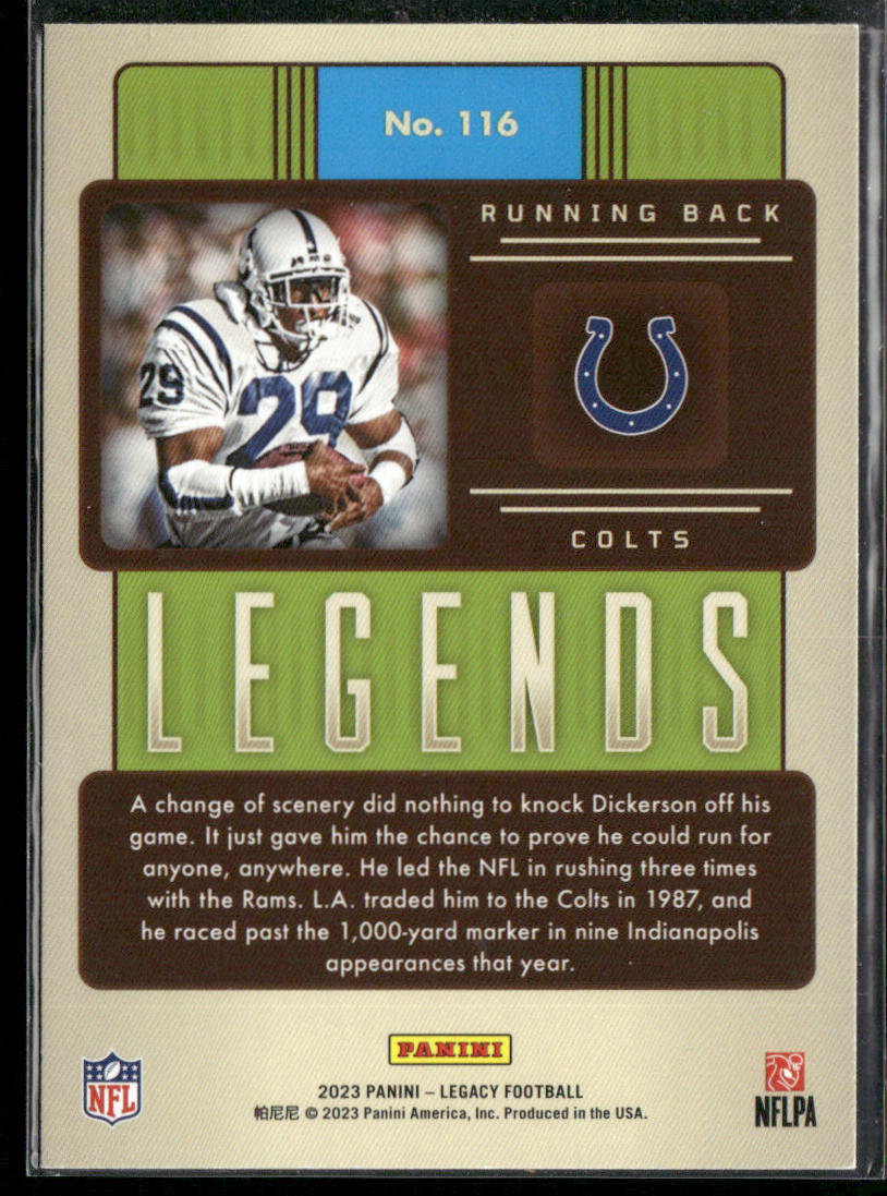 Eric Dickerson 2023 Panini Legacy #116 Indianapolis Colts