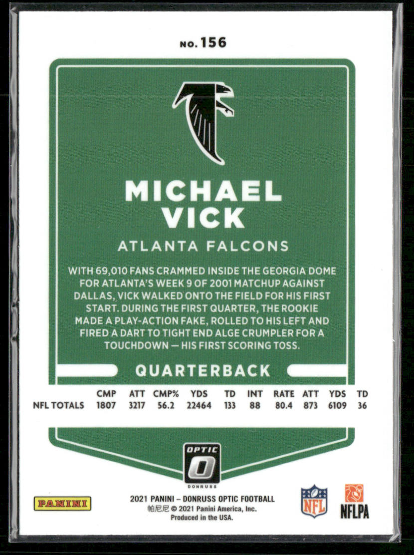 Michael Vick 2021 Donruss Optic #156 Atlanta Falcons