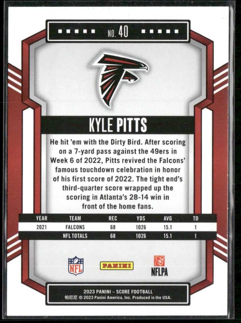 Kyle Pitts 2023 Score #40 Atlanta Falcons