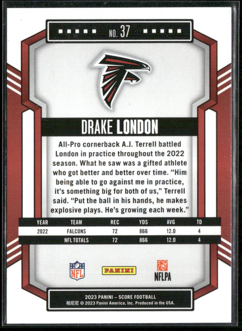 Drake London 2023 Score #37 Atlanta Falcons back