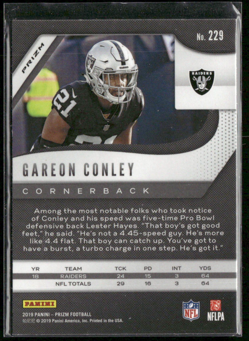 Gareon Conley 2019 Panini Prizm Prizm #229 Oakland Raiders